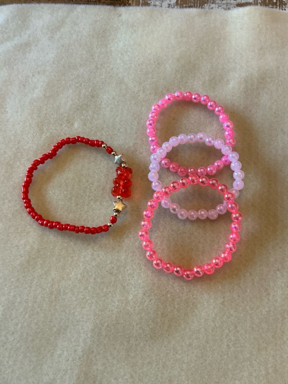 Kids Beaded Stretch Bracelet Set, choose your color set!